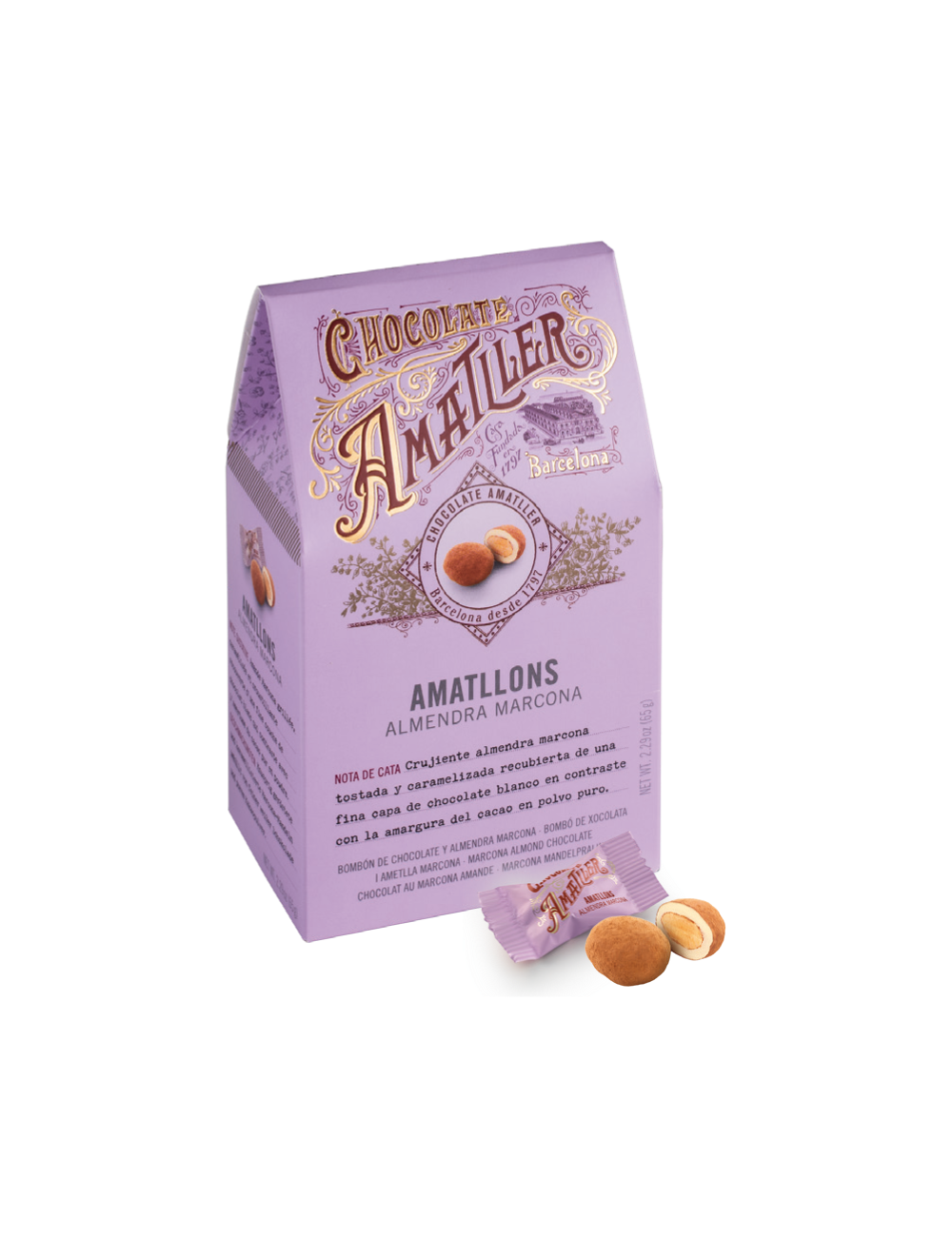 Bombones de almendra marcona - Amatllons Chocolate Amatller