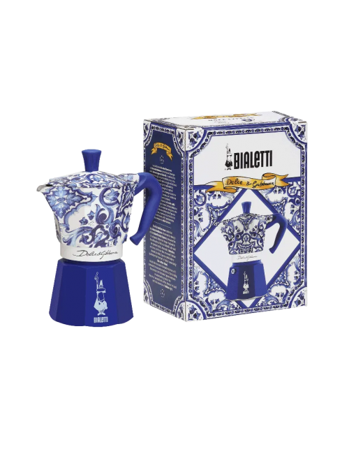 Cafetera Moka Bialetti diseño Blue Mediterraneo D&G 6 tazas