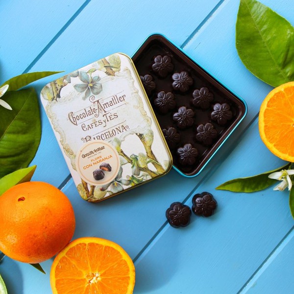 Chocolate Amatller Flores de Chocolate con naranja