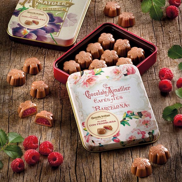 Chocolate Amatller Flores de Chocolate con Frambuesa